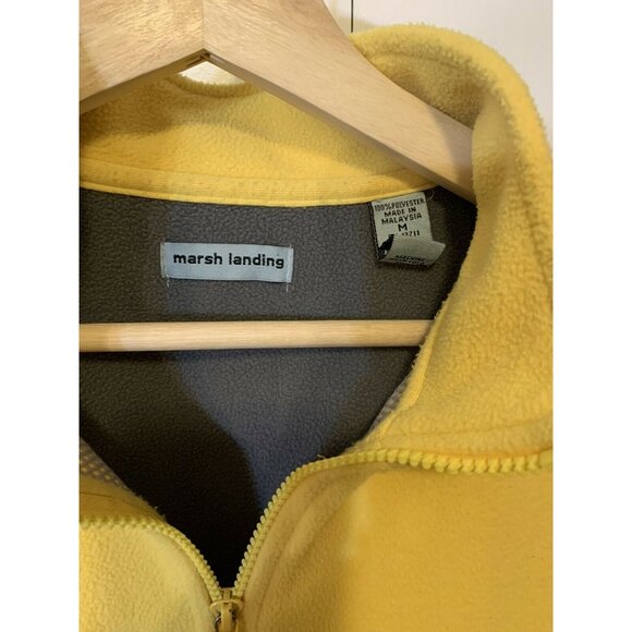 Marsh Landing Women's Sz M Fleece Full-Zip Vest Yellow/Gray - Picture 2 of 7